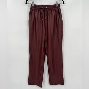 Marc New York Andrew Marc Faux Leather Pant Drawstring Full Control Waistband XS